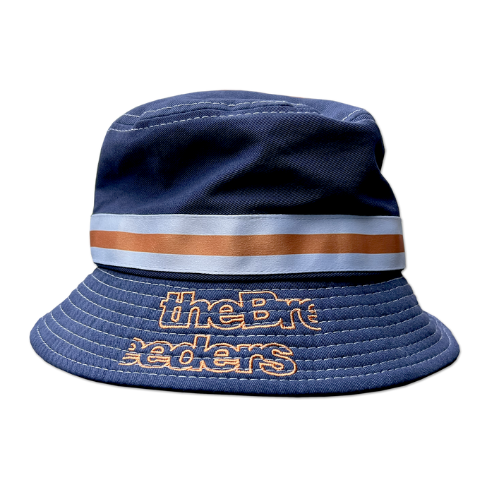 Navy Split Logo Hand Dyed Bucket Hat
